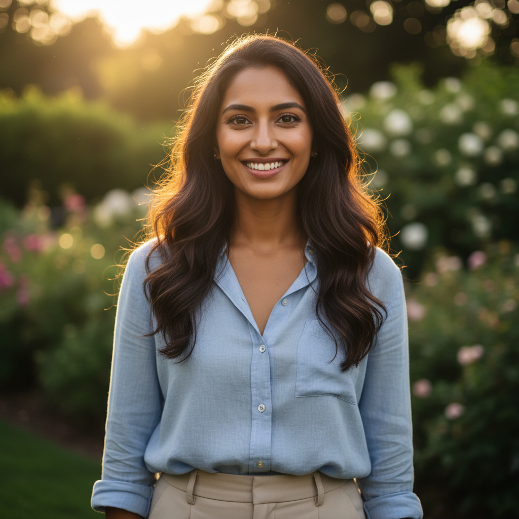 Example AI headshot in the Natural Light style