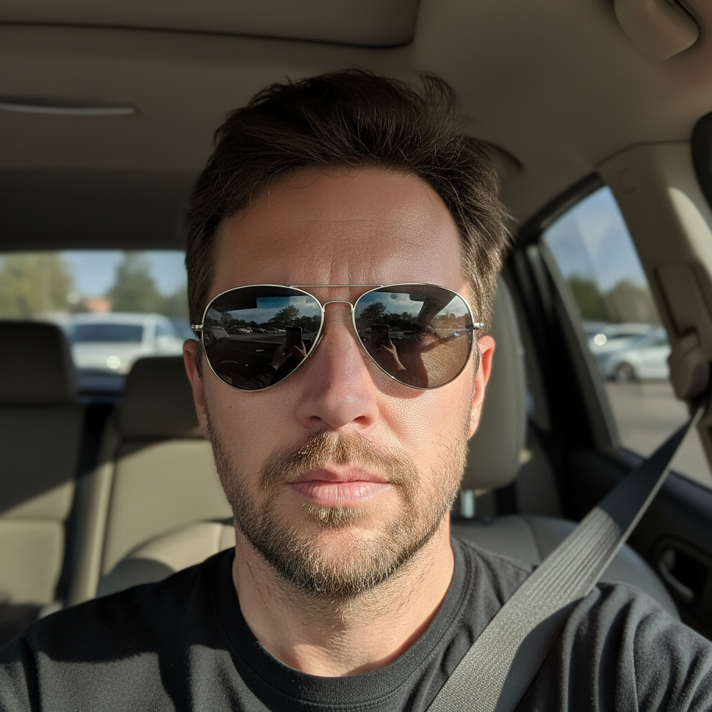 Car selfie with shades