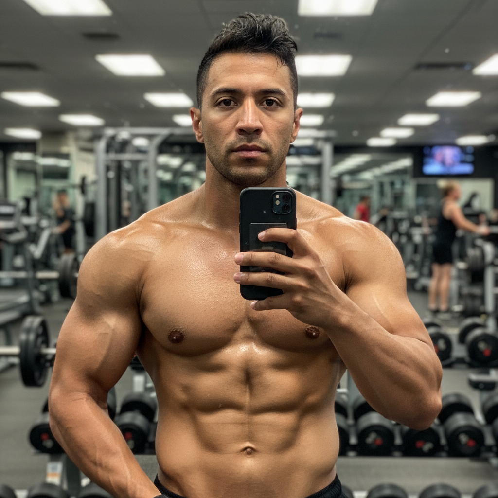 Gym mirror selfie