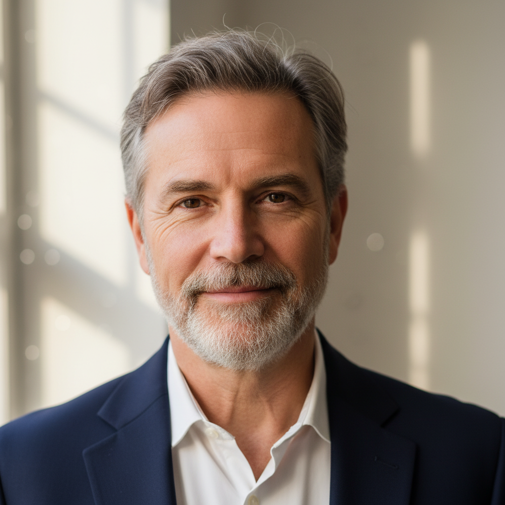 Portrait frais et moderne d'un professionnel confiant