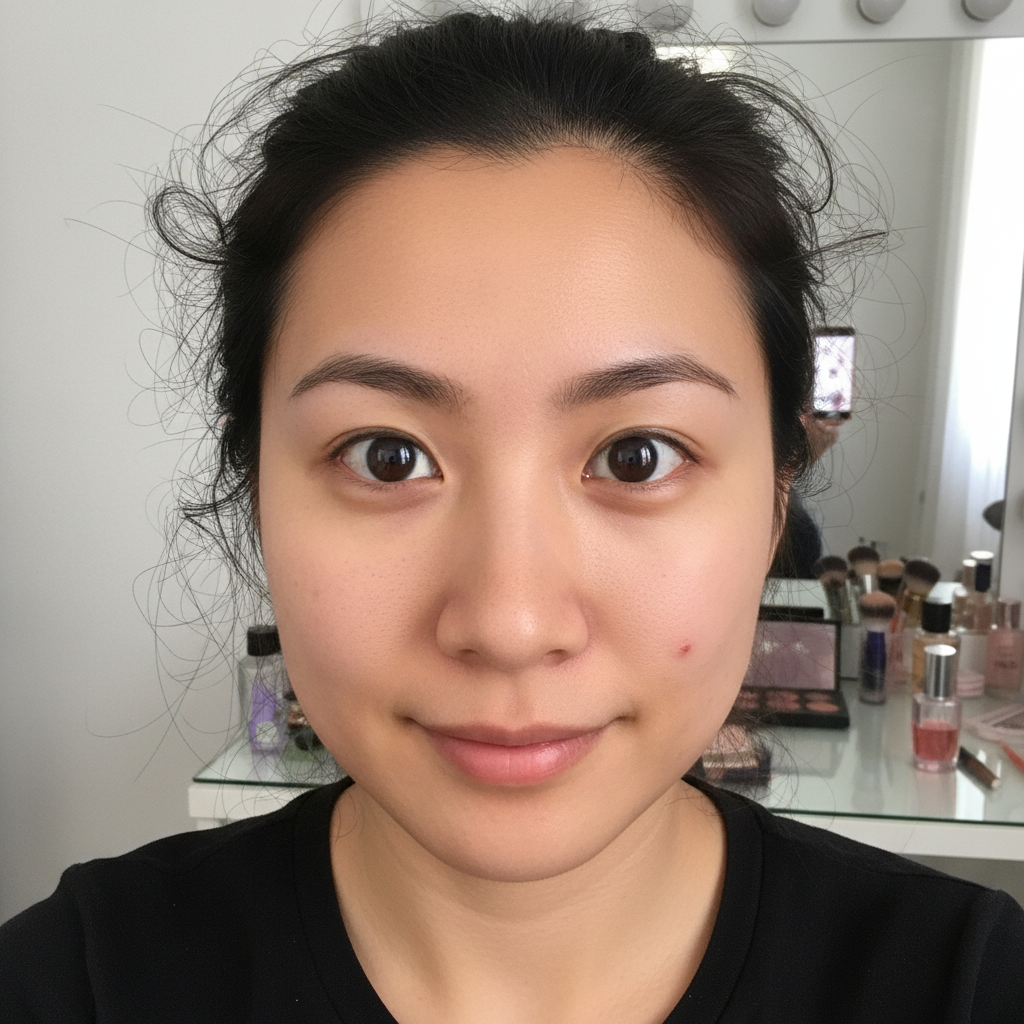 Flat ring light selfie